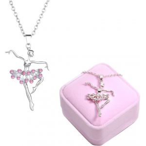 Collier Pendentif Danseuse Ballet Filles Zircon Charme Surprise Danse Ballerine Cadeau De Bijoux Pour Femmes No&euml;l Action De Gr&acirc;ces Halloween Cadeau - Neuf