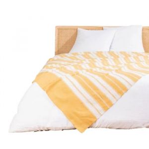 Couvre Lit - Abbysse - Jacquard - 180 X 220 Cm - Jaune - Oeko-Tex&reg; - Neuf