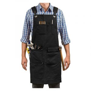 Tablier de soudeur en cuir ignifug&eacute; et r&eacute;sistant &agrave; la chaleur, tablier de travail, tablier de menuiserie pour homme, noir - Neuf