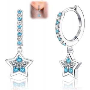 Kal-925 Argent Sterling Boucles D'oreilles Créoles Huggie Avec Coeur Papillon Étoile Zircone Cubique Colorée Petites Boucles D'oreilles Pendantes Bijoux Pour Femmes Filles - Neuf