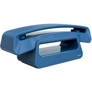 Epure Iconic - T&eacute;l&eacute;phone Fixe Sans Fil Dect - Design Vintage - Grand &Eacute;cran Graphique Haute Lisibilit&eacute; - Mains Libres - Fonction Blocage Des Appels - Bleu - Neuf