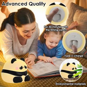 Veilleuse Panda Pour Enfants, Veilleuse Panda Avec Contrôle Tactile, Rechargeable Peut Être Chronométré Veilleuse Enfant Pour Femmes Bébé Chambre Cadeaux - Neuf