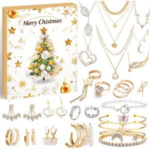Jexnovashop-Calendrier De L'avent 2025 Pour Filles, Calendrier De No&euml;l, Bijoux, Bricolage, Bracelets, Colliers, Bo&icirc;te Surprise De 24 Jours Avec Bracelets, Colliers Et Breloques Diy | Cadeaux Cr&eacute;atifs - Neuf