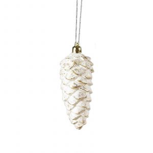 Boules De No&euml;l Jeu Gold White Star Pomme De Pin Th&egrave;me - Neuf