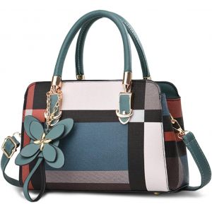 SJZG-Sac A Main Femme Petit Sac Epaule Multicolore Sacs Bandouli&egrave;re Classique Sacs Port&eacute;s Main En Pu Cuir Sac Crossbody Avec Pendentif Vert - Neuf