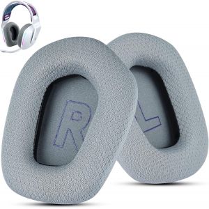 LORANKA-Coussinets en Tissu Premium pour Casque Logi Tech G733, Compatibles avec G335 - Confort Durable et Qualit&eacute; Sup&eacute;rieure, Oreillettes de Remplacement pour Gaming (Gris) - Neuf