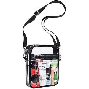 Messenger Shoulder Clear Bag pour Concert Stadium Approuvé, Plastique Clear Cross Body Bag avec sangle réglable, multifonction imperméable Transparent Ba - Neuf