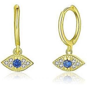 Boucles D¿Oreilles Délicates Pour Les Femmes, Petite Boucle D¿Oreille Avec Breloque - Étoile De Lune, Pointe, Mauvais ?il, Boucles D¿Oreilles En Argent Sterling Huggie Pour Les Adolescentes - Neuf