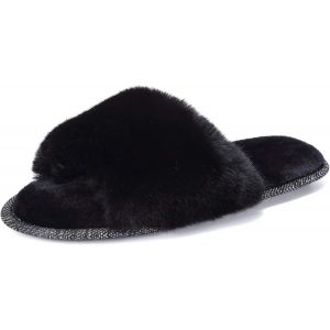 Kalanka-Chaussons D'hiver Femme Chaussons En Fausse Fourrure Confort Doux Bout Ouvert House Chaussures Laine-Peluche Mignon Slippers - Neuf