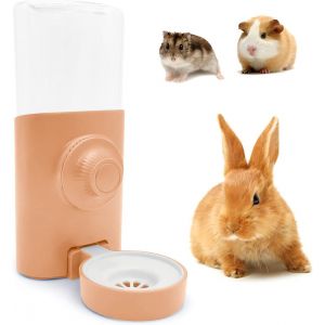 Distributeur Eau Lapin, 600ml Suspendue Abreuvoir Lapin Automatique Biberon Cochon D'inde Anti-Goutte Biberon Hamster (Rose) - Neuf