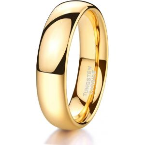 Kal-Bague Hommes Femme En Or Poli Tungst&egrave;ne Alliance Bague Mariage De Fian&ccedil;ailles Promesse Anneaux 2mm 4mm 6mm 8mm Taille 47-75 - Neuf