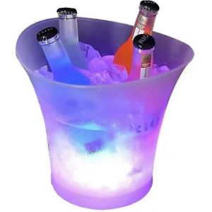 Seau À Glace Led,Refroidisseur De Bouteille De Grande Capacité 5l - Refroidisseur De Champagne - Refroidisseur De Vin - Refroidisseur De Boissons - Refroidisseur Led Étanche Avec Changement De Couleur - Neuf