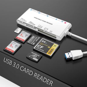 CMJAAGUR-Lecteur De Cartes Multiple Usb3.0, Sd/Tf/ /Micro Sd/Xd/Ms (5 Gbps) M&eacute;moire 7 En 1/Adaptateur/Hub Pour Sd, ,Micro Sdxc,Micro Sdxc, Micro Sdxc,Ms Card,Windows/Mac Os/Android/Linux[M1400] - Neuf