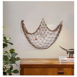 Filet De P&ecirc;che D&eacute;coratif. Style Plage Et Bord De Mer. D&eacute;coration Murale Avec Coquillages. D&eacute;coration De Porte De Style M&eacute;diterran&eacute;en. Stickers Style Nautique. - Neuf