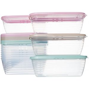 Lot De 12 Boîtes Alimentaires Transparentes En Plastique,Sans Bpa,Compatibles Avec Micro-Ondes,Lave-Vaisselle,Congélateur,Récipients Avec Couvercle 1,2 L - Neuf