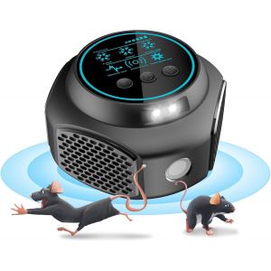 Ultrason Souris et Rats,360° Anti Souris Ultrason en IntéRieur,4 Modes de Fonctionnement,Ultrason Souris pour la Maison,Ultrasons Anti Rongeurs Électrique pour Le Garage,Le Grenier - Neuf