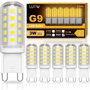 Ampoule G9 Blanc Froid 6000k, 3w Équivalent 30-40w Halogène Lampe, Ampoule Led G9 350lm Non Dimmable Sans Scintillement, Pour Chambre, Salon, Cuisine, Lot De 6 - Neuf