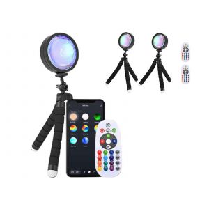 Projecteur De Lampe Coucher De Soleil Rgb &Agrave; Rotation De Couleurs Led Pour La D&eacute;coration De Chambre - Neuf