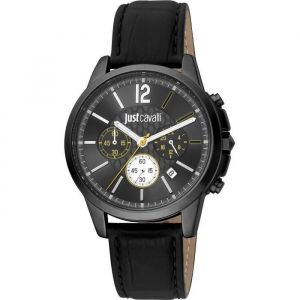 Montre - Just Cavalli - Jc1g175l0245 - Acier Inoxydable - Cuir - Noir - Neuf