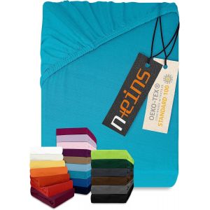 Tianyi-Drap-Housse Classique En Jersey - De Nombreuses Couleurs Et Tailles - 100% Coton 159.192, 70 X 140 Cm, Turquoise - Neuf