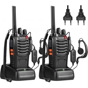 Talkie Walkie Rechargeable,Pmr446 Sans Licence 16 Canaux Ctcss/Dcs,Talkie Walkie Professionnel Avec Oreillette Et Eu Base De Chargement,Pour Randonn&eacute;es,Camping (1 Paire) - Neuf