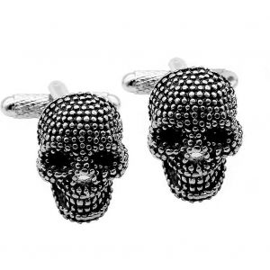 Boutons De Manchette T¿ºte De Mort Pour Chemises Homme - Design 3d Unique, Cadeau D'halloween En M¿¿Tal Argent¿¿ Pour Tenue Habill¿¿E - Neuf
