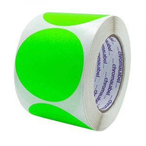 2 Pouces Ronde De L'étiquette, De Vert Fluo, La Couleur Permanente Code Dot Autocollants, 500 Étiquettes Par Rouleau - Neuf