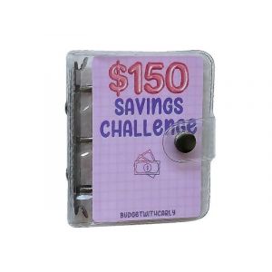 Mini classeur de d&eacute;fi d'&eacute;pargne avec enveloppes budg&eacute;taires et planificateur de portefeuille - Neuf