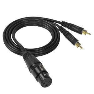 C&acirc;ble s&eacute;parateur 3 broches xlr &agrave; 2 rca y, double prise rca d&eacute;s&eacute;quilibr&eacute;e vers connecteur de c&acirc;ble audio xlr pour m&eacute;langeur de micro &agrave; condensateur de haut-parleur amp-1m (3Pin XLR Female) - Neuf