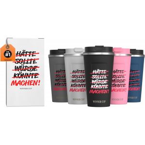 Letnerny-Winner Cup Tasse Isotherme 510 Ml &iquest; Tasse &Agrave; Caf&eacute; &Eacute;tanche &Agrave; Emporter En Acier Inoxydable &Agrave; Double Paroi Isol&eacute;e, Anti-Fuite, Gris (Noir) - Neuf