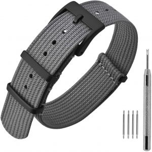 Kal-Bracelet De Montre En Nylon Avec Boucle En Acier Inoxydable, Sport Bande De Remplacement 16mm 18mm 20mm 22mm - Neuf