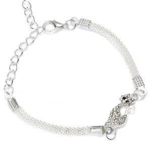 Eryi-Bracelet Chat Argent Zirconia Cubique Bracelet Charms Chat Sideway Cz Bracelet Chat Mignon Animal Amusant Bracelet Chaton Bijoux Pour Femmes Filles - Neuf