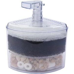 Letnerny-Filtre D'aquarium Filtre D'angle Pour Aquarium Filtre &Agrave; Angle Droit Filtre &Eacute;ponge Avec Pierres Naturelles Graviers Et Anneaux En C&eacute;ramique - Neuf