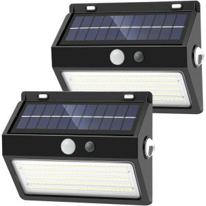 Lampe Solaire Ext&eacute;rieur D&eacute;tecteur De Mouvement,2 Pi&egrave;ces Lumi&egrave;re Solaire Ext&eacute;rieur &Eacute;tanche Sans Fil 5 Modes Spot Led Solaire &Eacute;clairage Ext&eacute;rieur Solaire Pour Jardin Decoration - Neuf