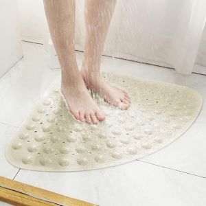 SJZG-Tapis Douche Antiderapant Tapis De Douche Pvc, Tapis Douche Angle Avec Ventouse Et Trous De Drainage, Tapis De Baignoire Angle Pour Douche Salle De Bain Triangulaire Ou Baignoire 54X54 Cm - Neuf
