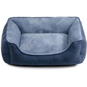 Panier Pour Chat Lit Pour Chat Et Chiot, Niche Maison Pour Chat Et Petit Chien, Lit Coussin Doux Et Respirant Pour Sommeil, Bleu-Gris (55 * 45 * 15cm) - Neuf