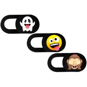 Emoji Design 3 Pieces Autocollants De Protection De La Camera En Plastique Couverture De Protection De Pour Ordinateur Portable Tablette Pc Smartphones (Black_Set Nr 1)[ZHB1824] - Neuf