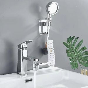 Douchette à main pour lavabo de salle de bain, pommeau de douche universel, tube télescopique, idéal pour se laver les cheveux ou nettoyer le lavabo et le bidet - Neuf