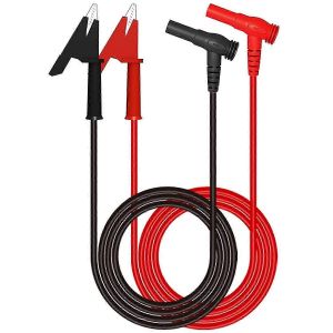 2 pcs test de multimètre,angle droit aux pinces crocodiles fils de câble de test souples pour les tests électriques 3 - Neuf