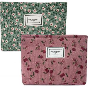 KALANKA-Trousse de Toilette Voyage, Trousses de Maquillage en Toile, Trousse Maquillage Femme, Cosmétiques à Glissière Portable, Sac de Organiseur Cosmétique Sac de Maquillage Femme - Neuf