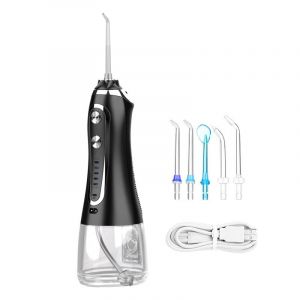 Irrigador Bucal Eléctrico Portátil Inalámbrico De 300 Ml, Con Carga Usb, 6 Boquillas, 5 Modos De Pulso, Con Bola De Gravedad, Ipx7 - Neuf
