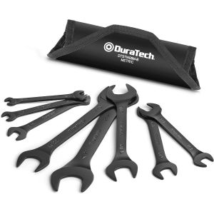 Clés Plates À Double Extrémité Ouverte Ultra-Fine,8 Pièces,Métrique,5,5 Mm-27 Mm,Revêtement Électrophorétique Noir,Avec Pochette De Transport - Neuf