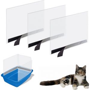 Shiliu-- Lot De 3 Boucliers De Litière Pour Chat - Ouverture Sur Le Dessus - Bac À Litière Non Inclus[306] - Neuf