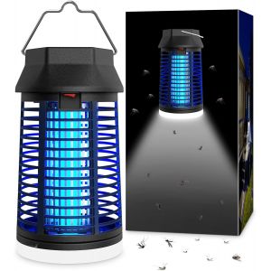 Lampe Anti Moustique, Lampe Anti Mouche 15W 4200V Uv Tueur D'Insectes Électrique Étanche Anti Insectes Répulsif Efficace Portée 140M² Pour Intérieur Et Extérieur (Avec Éclairage Led) - Neuf