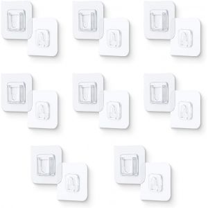 Mevronisshop-8 Pair Crochets Adh&eacute;sifs Transparents, Crochets Muraux Adh&eacute;sifs Double Face, Crochets Adh&eacute;sifs Transparents R&eacute;utilisables, Sans Per&ccedil;age, Adapt&eacute; Au Salon Chambre Cuisine Salle De Bain - Neuf