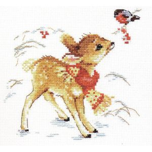 Kit De Point De Croix Alisa "Petit Daim" 14x14 Cm - Neuf