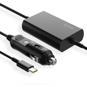 Chargeur Voiture Usb C 65W Chargeur Usb Type-C Allume Cigare Pour Lenovo Thinkpad T14 T14S T16 P14S L13 Gen 1 E14 E15 X1 Carbon Gen 9 Gen 10 X1 Carbon 11Th Gen - Neuf
