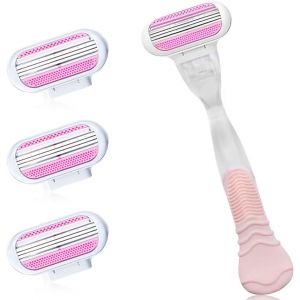 Eryi-4 Pièces Recharges De Lames Pour Femme Avec Bande Lubrifiante Protectrice, Et À 1 Rasage Poignée, Lames De Rasoir Femme Rasage Ultra Confortable Produit, Idéal Pour Un Rasage Doux Et Précis - Neuf