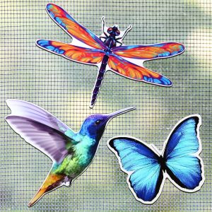 3 Paires d'Aimants de Porte Moustiquaire Aimants de Moustiquaire Double Face Aimants Décoratifs Flexibles Magnétiques Autocollants de Porte Moustiquaire, Papillon, Libellule, Colibri - Neuf