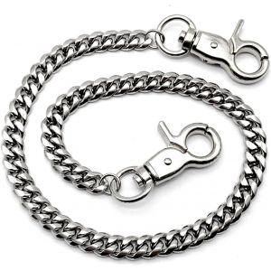Trahoo-Cha&icirc;ne De Pantalon 55 Cm - Cha&icirc;ne Punk Avec Mousqueton - Porte-Cl&eacute;s Argent&eacute; - Accessoire Gothique Pour Femme Et Homme - Neuf